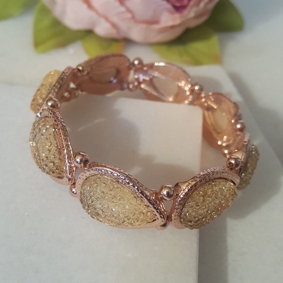 Copper & Lemon Gumdrop Druzy Bracelet - Picture 3 of 7